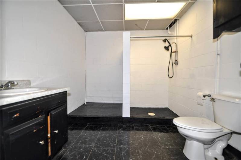 Full Bathroom located in Lower-Level w/ Ceramic Tile Flooring