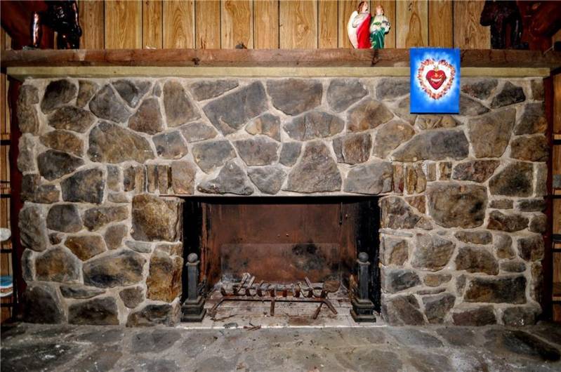 Stone Fireplace in Treehouse