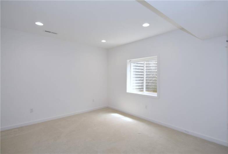 Lower level bedroom is connect to full bath.