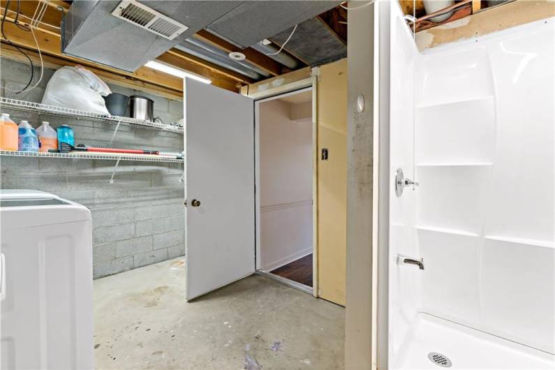 Utiity Room with Shower just off of Lower Level Bonus Room
