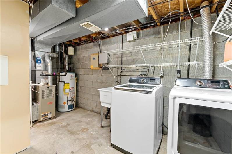 Utility Room with Laundry and Shower just off of Family/Bonus Room