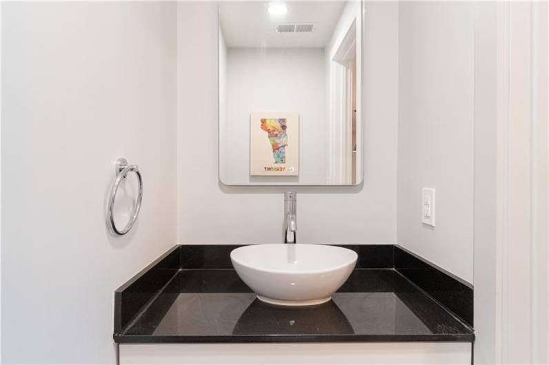 Half bath located off entry.