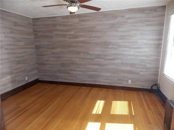 Living area with hardwood flooring