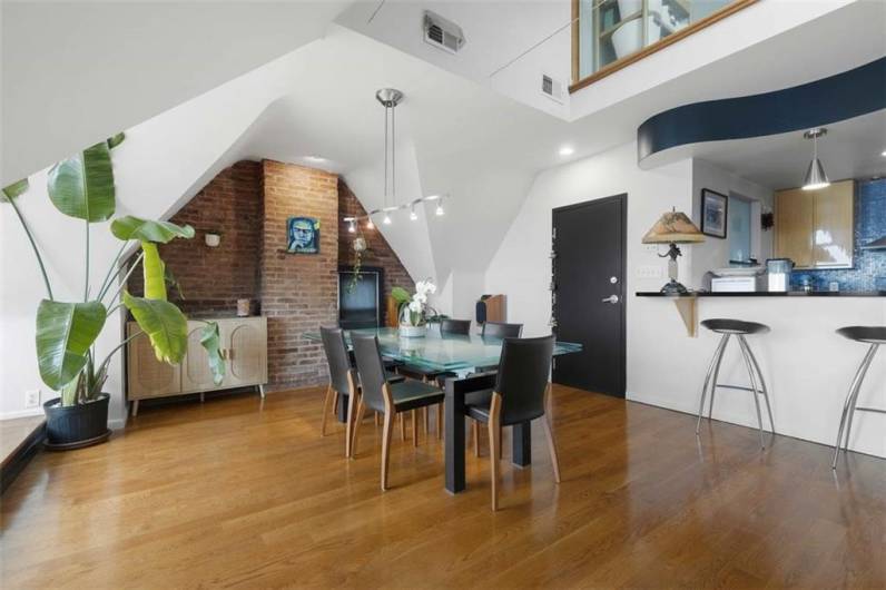 Upon entering you are greeted by a bright and open dining area