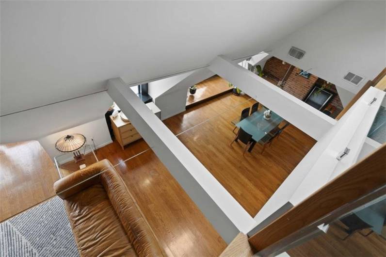View down to the main floor