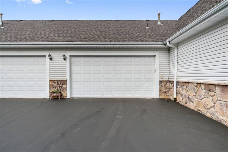 Attached 2-car garage