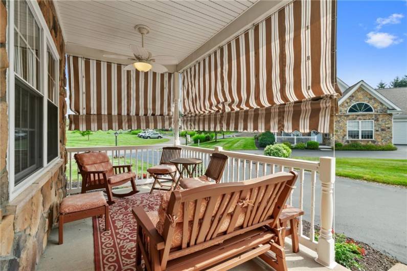 Covered patio with awning