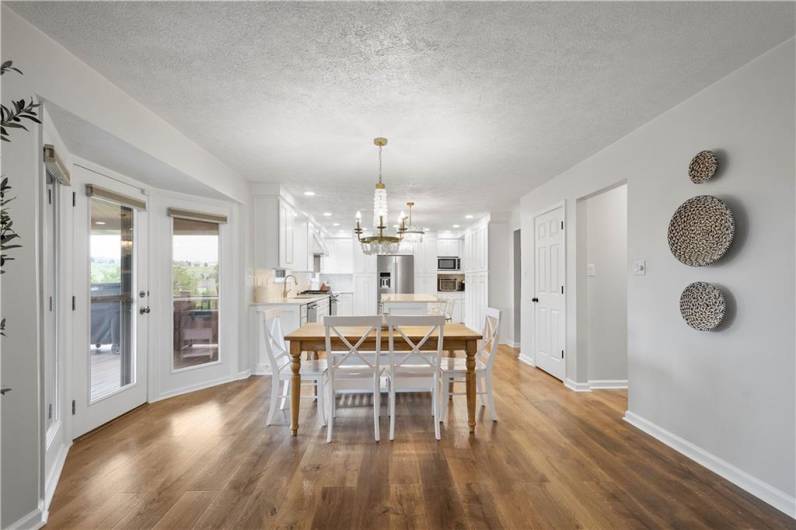 From the family room, you’ve got a great view into the kitchen—making it easy to stay connected while cooking or hanging out.
