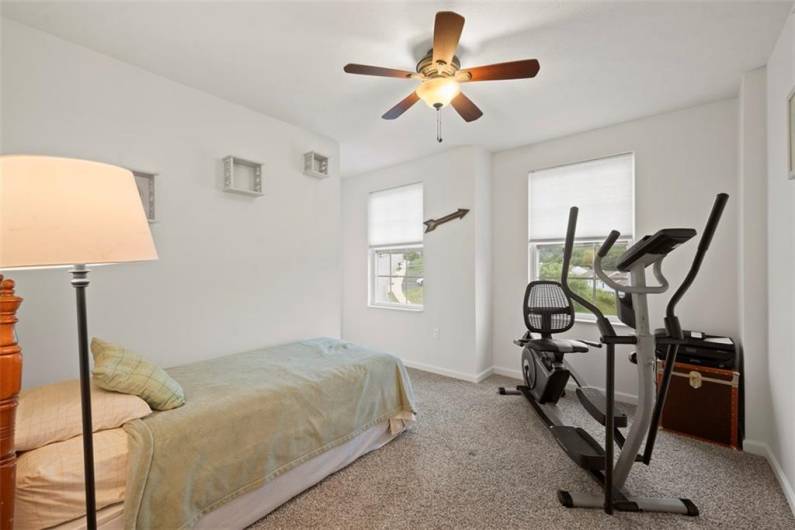 A third bedroom has a closet around the corner.  Notice that all of the bedrooms have a ceiling fan/light combo which isn't always found in all townhouses.