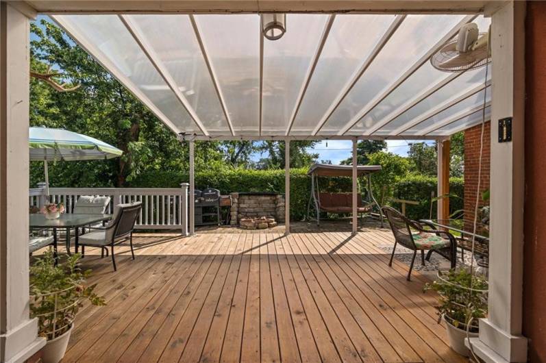 Partially covered deck