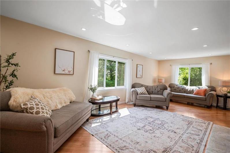 Recessed lights, updated windows throughout and hardwood floors
