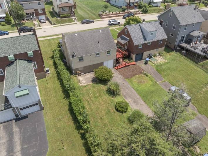 Large, flat , useable back yard.