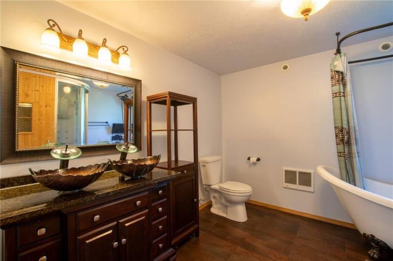 Master bathroom with double sinks